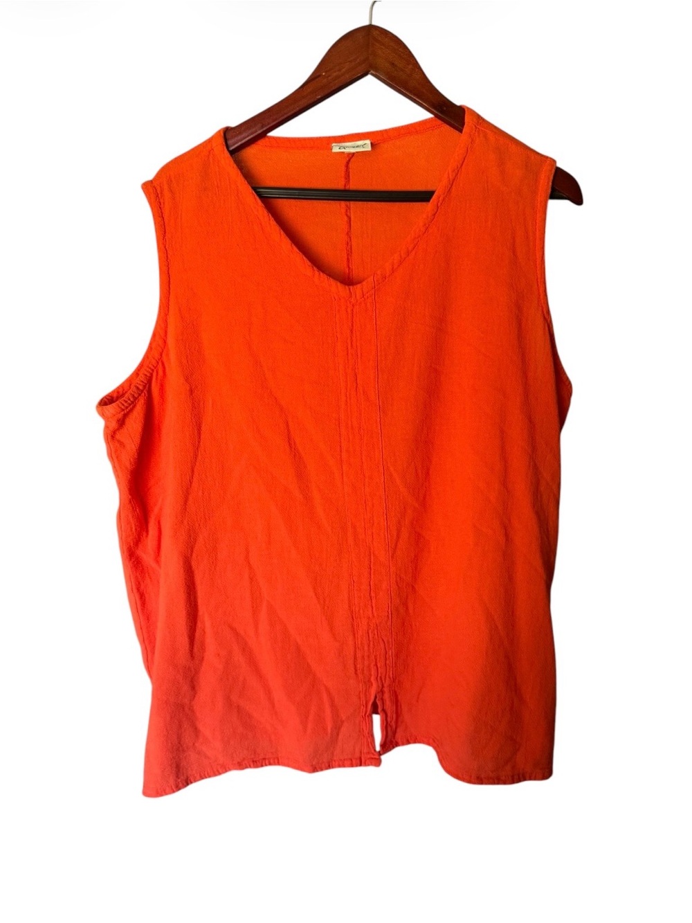 Oh My Gauze! Vibrant Orange Sleeveless V-Neck blouse